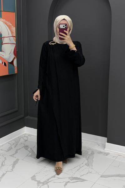 Ayperi Uzun Elbise - Siyah