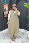 Aysel Uzun Yelek - Bej