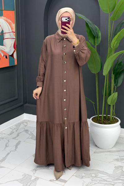 Hülya Uzun Elbise - Kahve