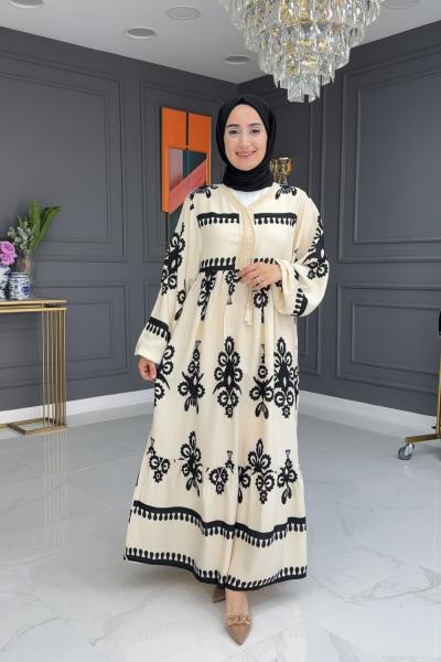Kamelya Elbise - Ekru