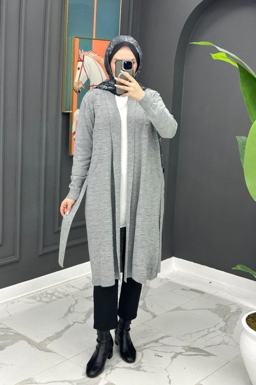 Kurtarıcı Triko Hırka - Gri