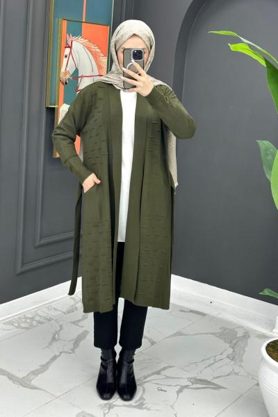 Kurtarıcı Triko Hırka - Haki