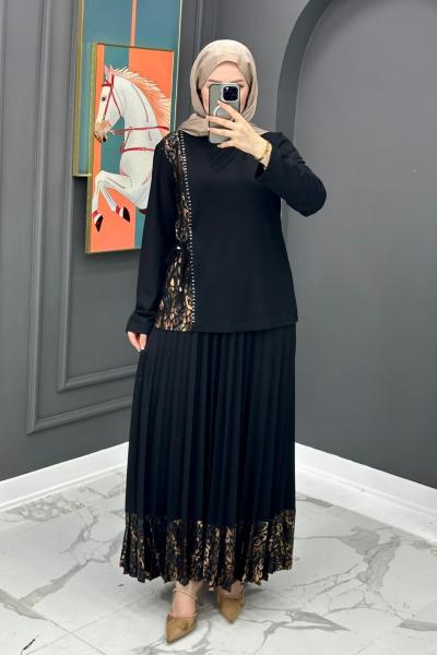 Mina Taşlı Takım - Siyah