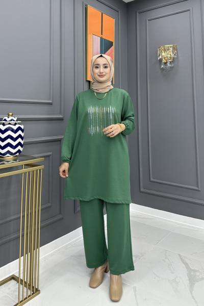 Mısra Tesettür Takım- Zümrüt