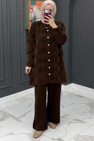 Pelda Triko Takım - Kahve