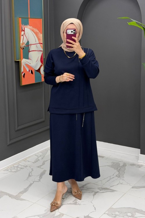 Piraye Etekli Takım - Lacivert 