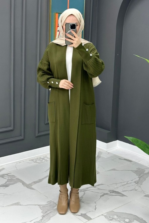 Yade Uzun Hırka -Yeşil 