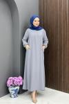 Damla Elbise - Gri 