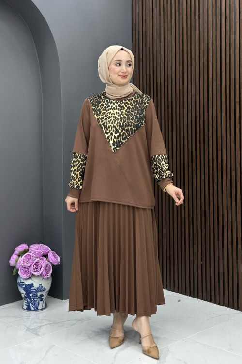 Alya Etekli Takım - Kahve 