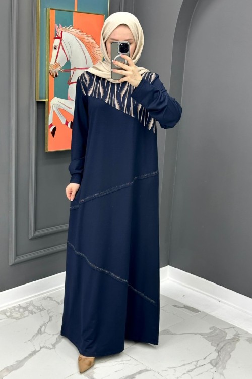 Safiye Elbise - Lacivert 