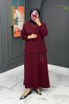 Piraye Etekli Takım - Bordo