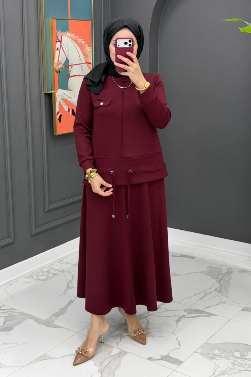 Duru Etekli Takım - Bordo 
