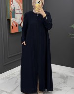 Taş Detaylı Tasarım Ferace-Lacivert