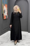 Dilşah Tokalı Elbise - Siyah 