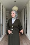 NEFİSE UZUN BROŞLU TAKIM -  HAKİ 