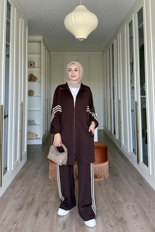 Adidas Model Eşofman Takımı - kahve 