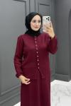 Feyza Triko Etekli Takım - Bordo