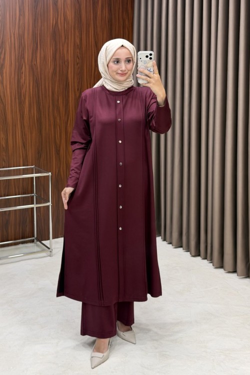 Lamia Uzun Takım - Bordo