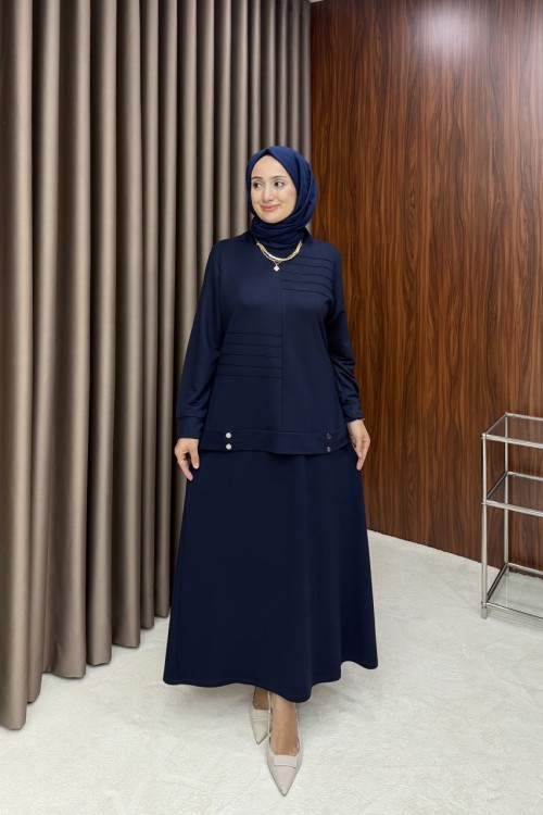 Hira Etekli Takım-Lacivert