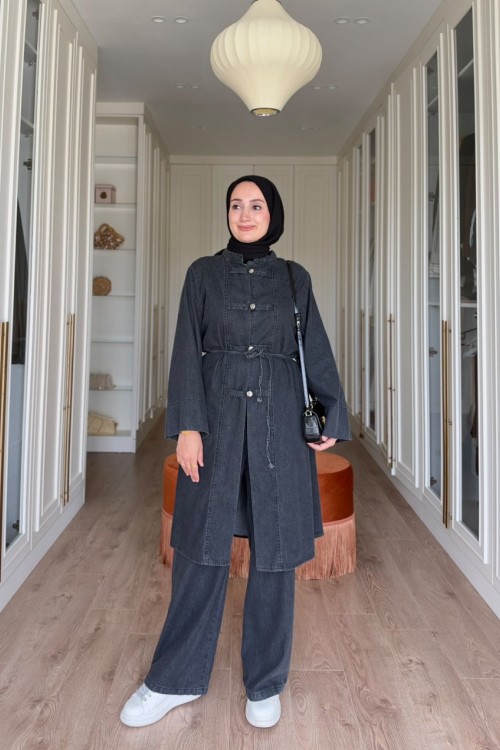Ayşem Kot takım-Siyah